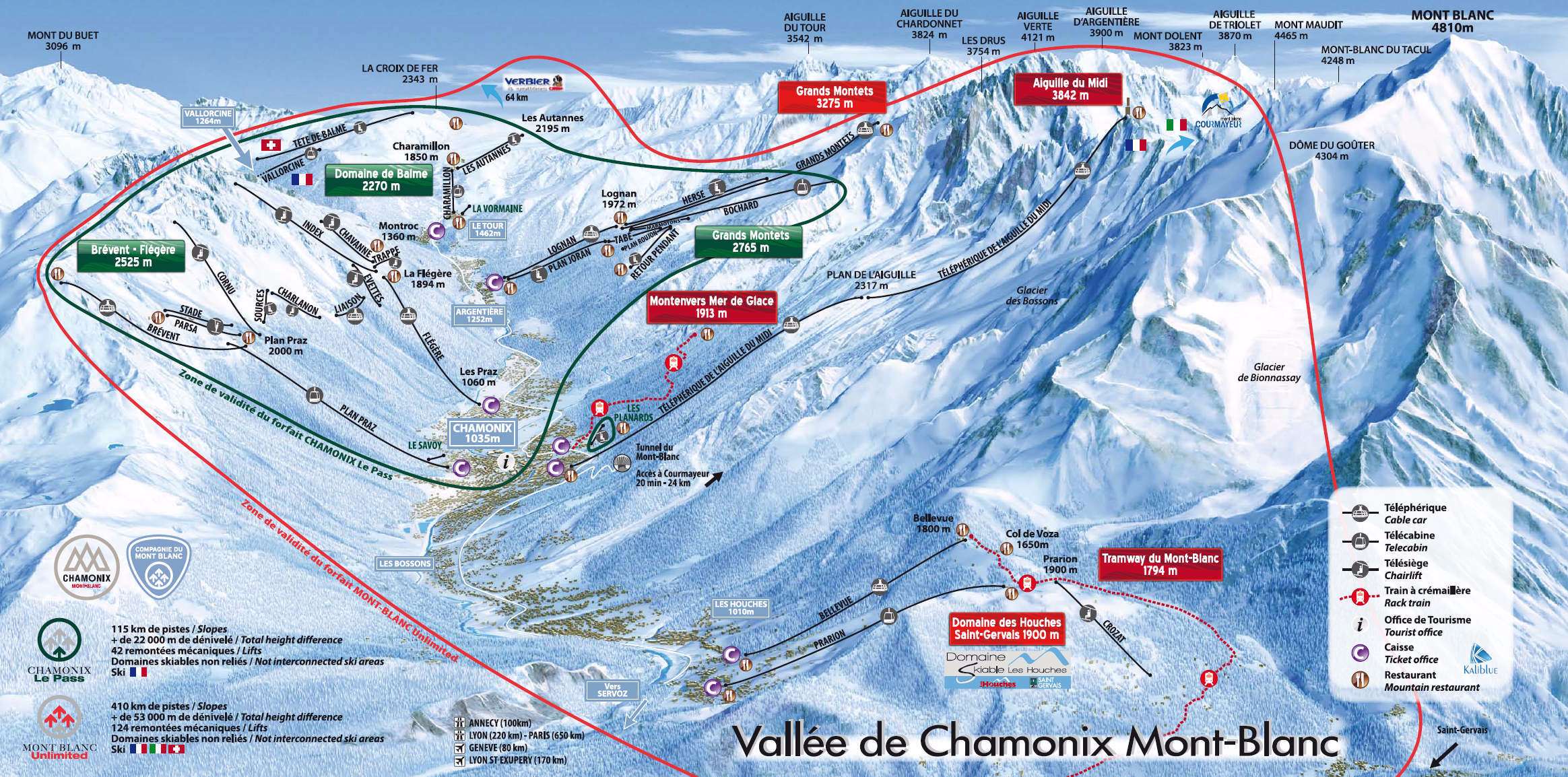 Plan Piste chamonix